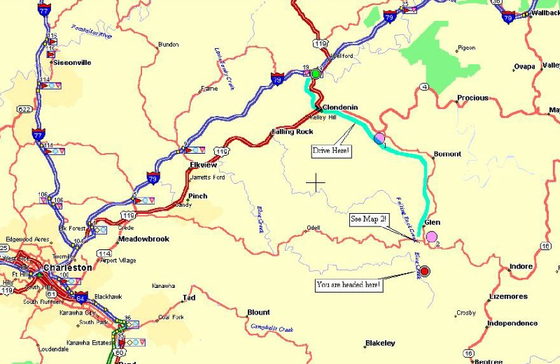 Map to Hunting/Fishing Lodge - 1