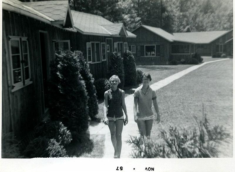 42.jpg - Campers on walk returning from the Castle. Infirmary is the third building on the left