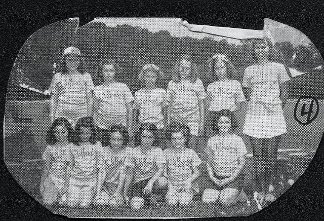 4.jpg - 5th from left on front row - Barbara West - Note graininess from Carbide News  picture, embossed for printing..